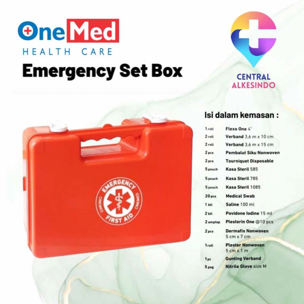 Jual Emergency Set Box / First Aid Onemed Central Alkesindo | Shopee ...