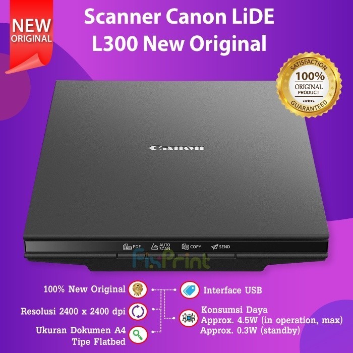Jual FixPrint RESMI CanoScan LiDE L300 L400 Flatbed Scanner Canon A4 ...