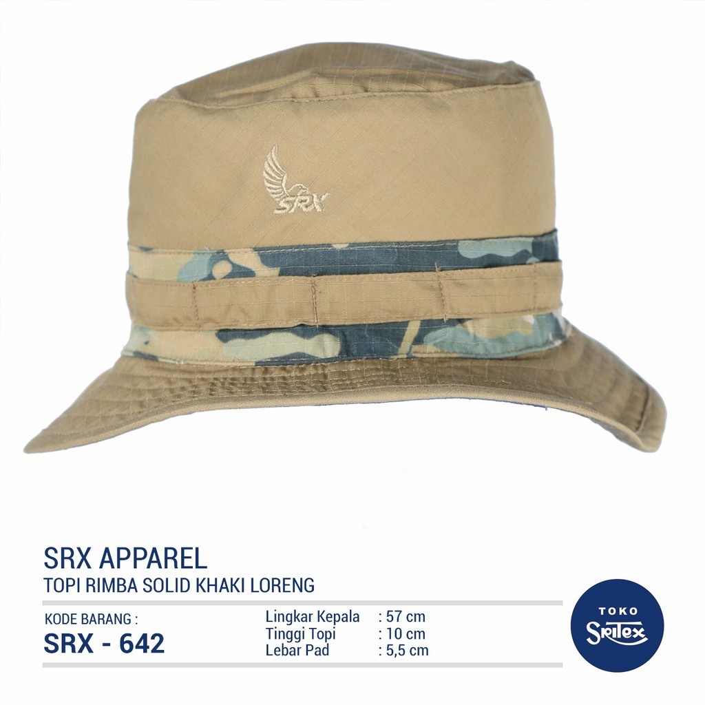 Jual Toko Sritex Topi Rimba Warna Khaki Loreng SRX 642 | Shopee Indonesia
