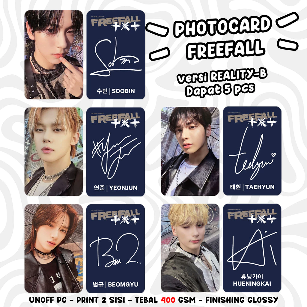 Photocard TXT FREEFALL Unofficial KPOP PC dan Koleksi Unik