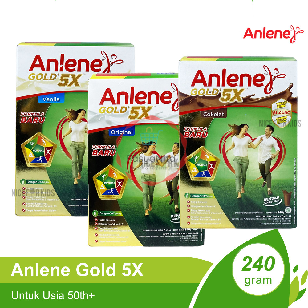 Jual Anlene Gold Ukuran 240gr / Susu Bubuk Tinggi Kalsium Membantu ...