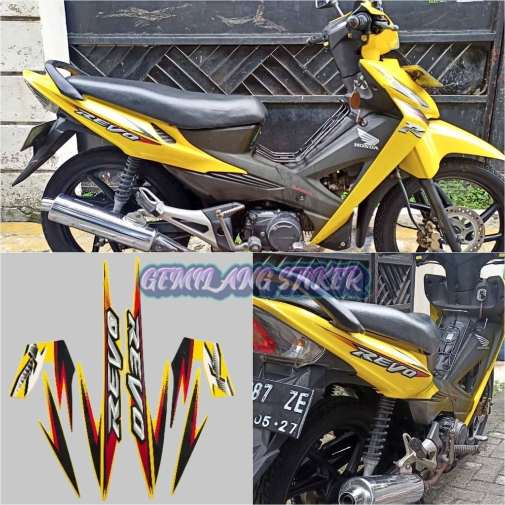 Jual Striping Decal Polet Sticker honda revo r 2007 kuning body standar ...
