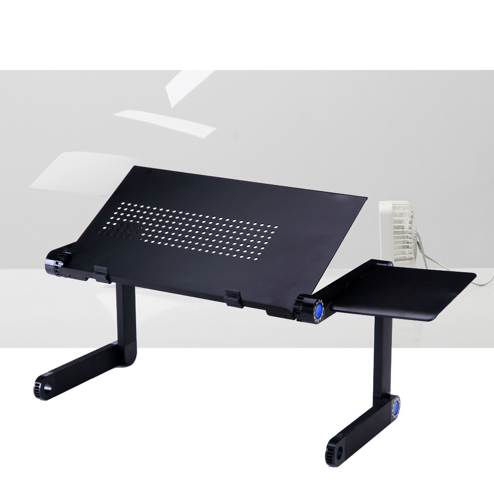 Jual Adjustable Laptop Stand Portable Folding Computer Desk with Side ...