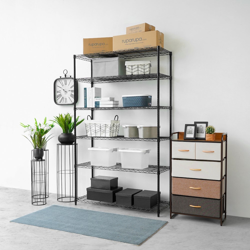 Jual Informa Xyla Rak Kawat 6 Tingkat 120X45X200 cm - Hitam Organizer ...