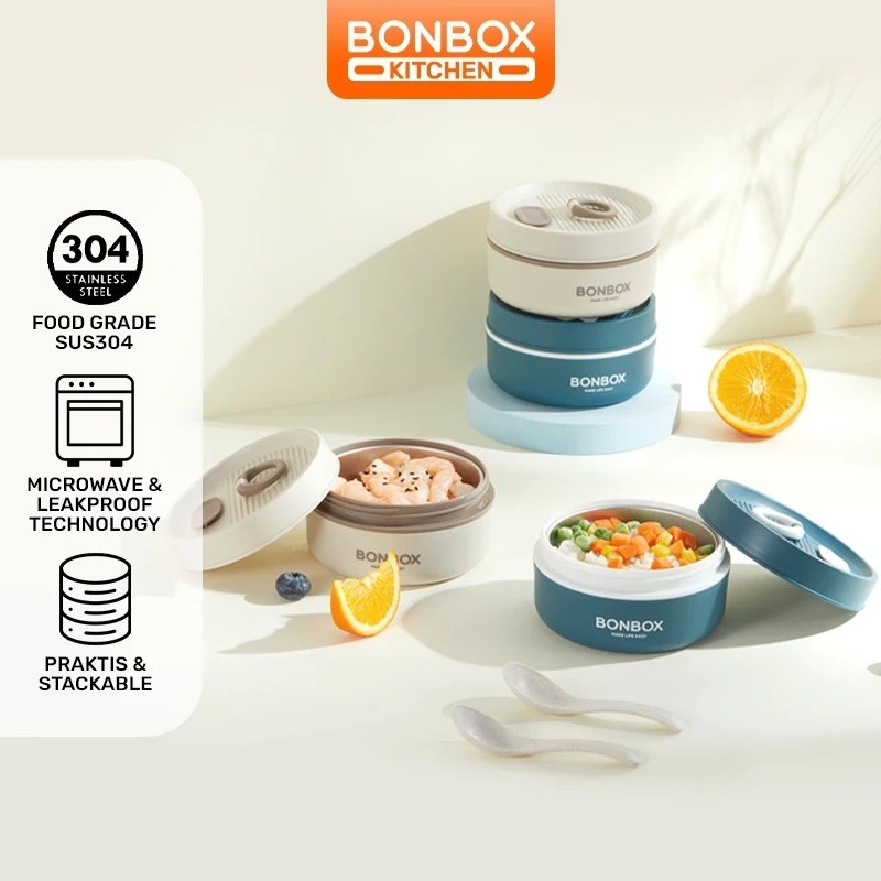 Jual BONBOX BTE41105 BTE41208 Stainless Kotak Makan Bento Lunchbox ...