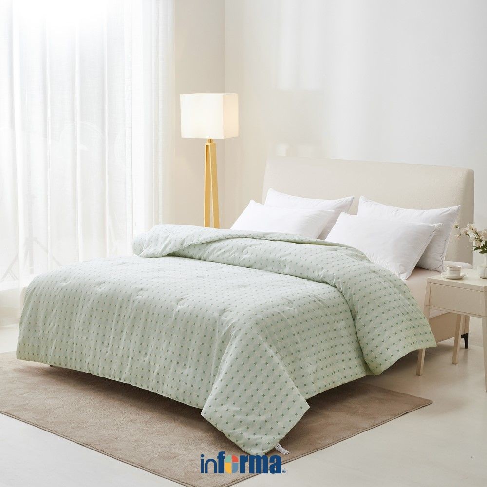 Jual Informa Bed Cover Yoel Yael Cokelat Hijau Biru Abu King Queen ...
