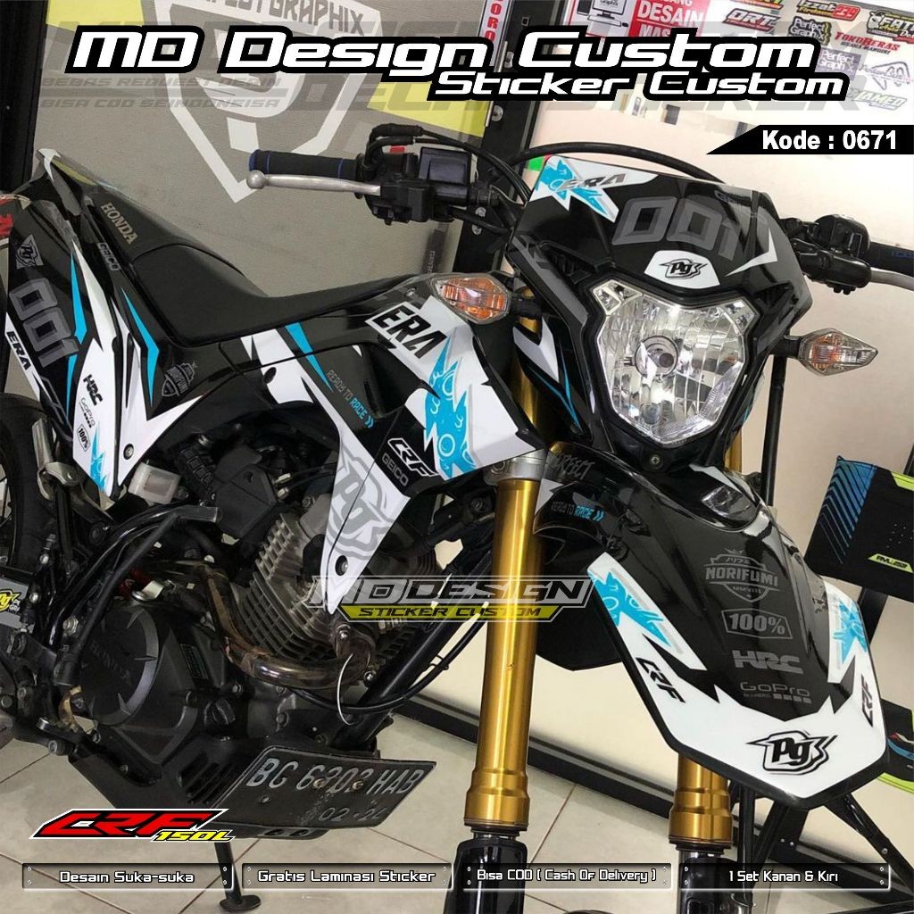 Jual 0671 Sticker Decal CRF 150 Supermoto Full Body ( COD ) Premium ...