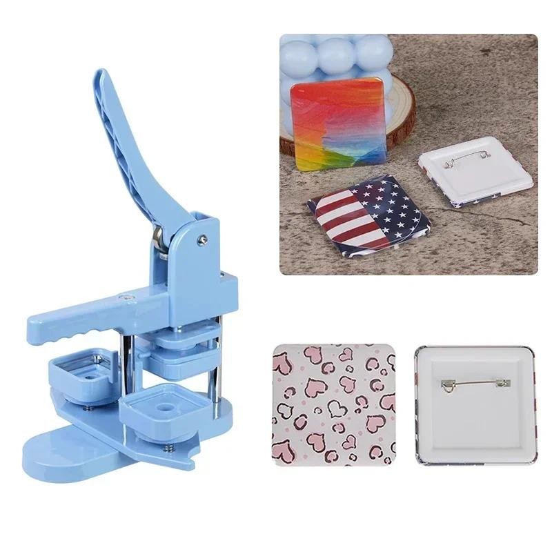 Jual 50MM Square Badges Button Maker Machine Kit with 100Sets Button ...