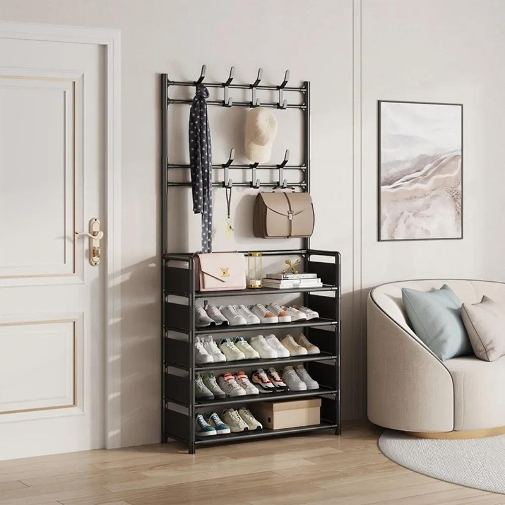 Popxstar Floor Shoe and Hat Rack Strong Load-bearing Clothes Hat Coats Shoes  Living Room Organizer Bedroom Hanger Cabinet Storage Rack