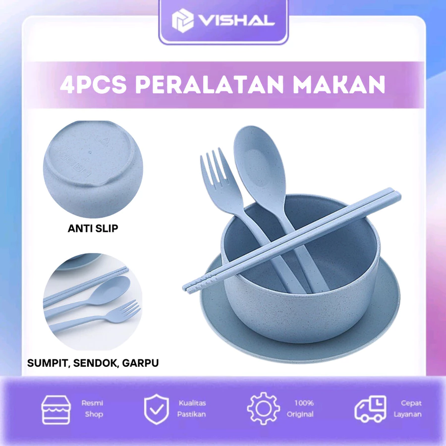 VISHAL 4pcs Peralatan Makan