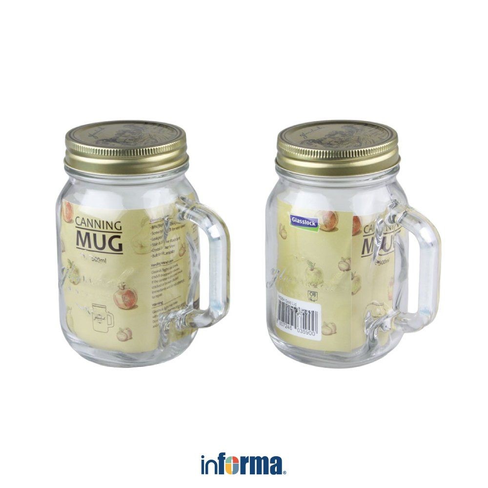 Jual Informa Glasslock 500 ml Set 2 Pcs Canning Mug Kaca | Shopee Indonesia