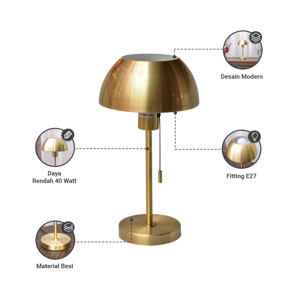 Jual Informa Gusto Lampu Meja Antique Brass Decorative Table Lamp Lampu ...