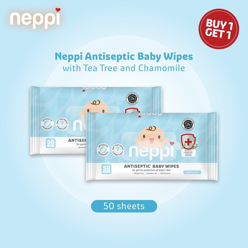 Jual Neppi Baby Antiseptic Wipes 50s + 50s | Shopee Indonesia