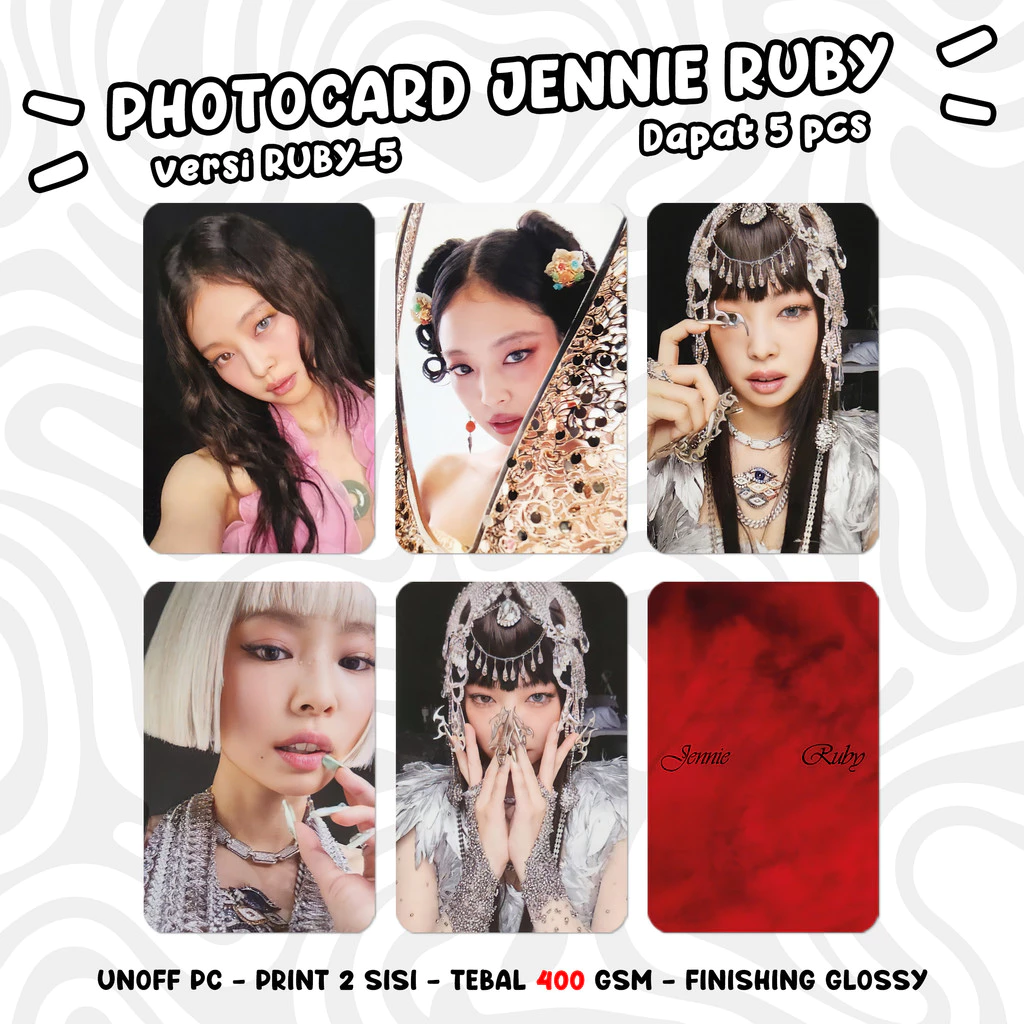 Photocard BLACKPINK JENNIE RUBY Unofficial KPOP PC dan Merchandise