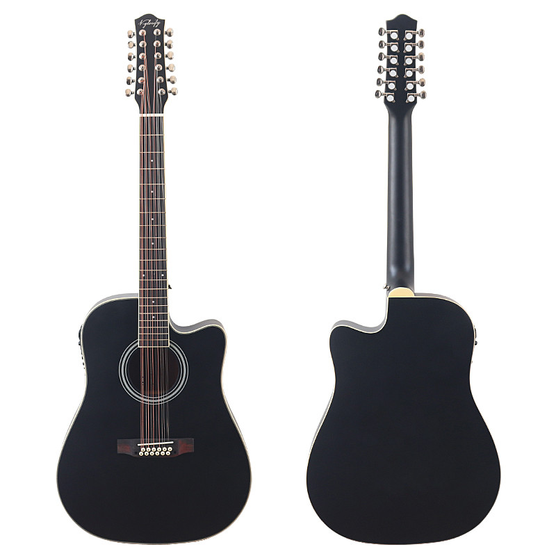Jual 41 Inch 12 String Electric Acoustic Guitar Full Basswood Body