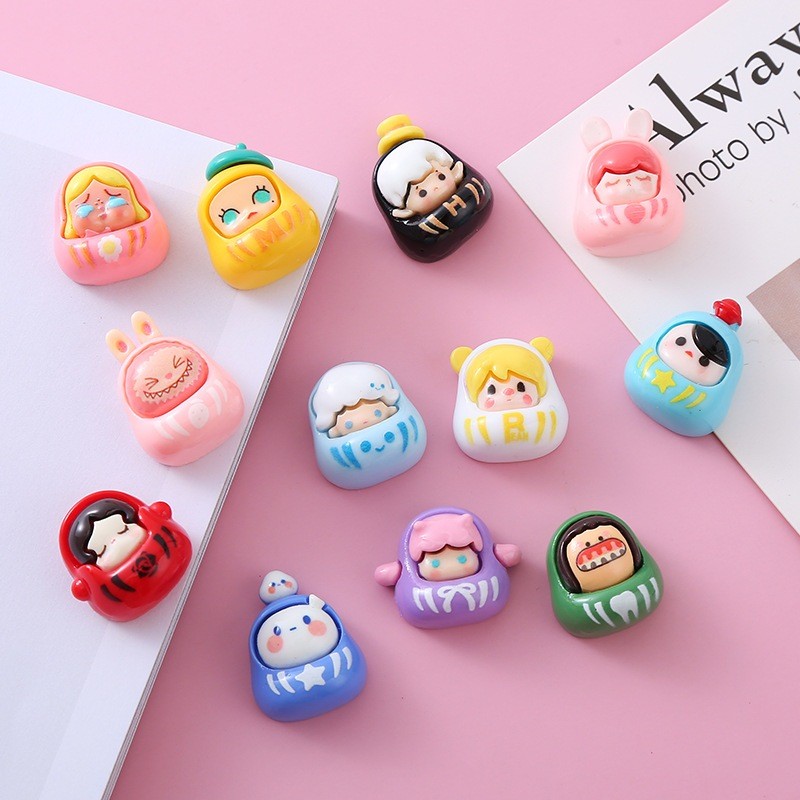 Jual 12 Pcs Resin Clay Diy Glossy Karakter Popmart 2.5cm Clay Popmart ...
