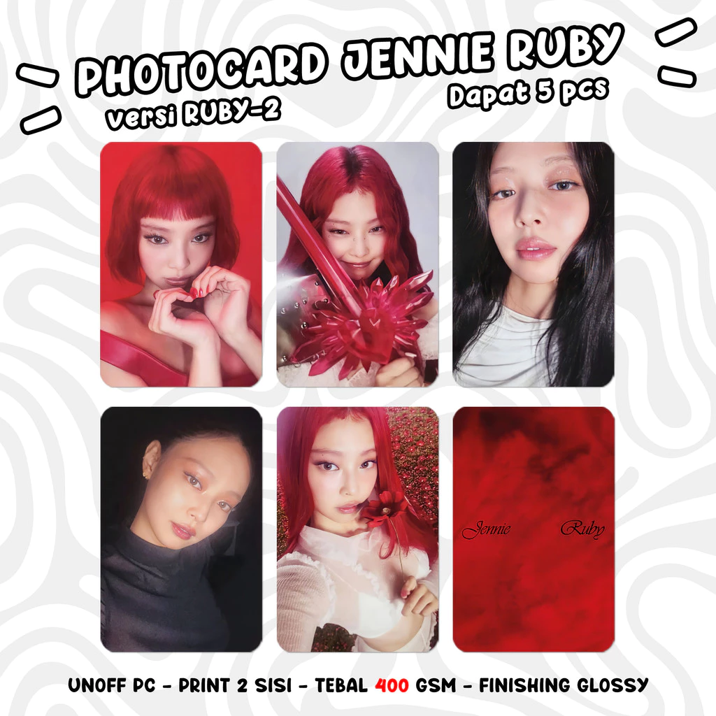 Photocard BLACKPINK JENNIE RUBY Unofficial KPOP PC dan Merchandise