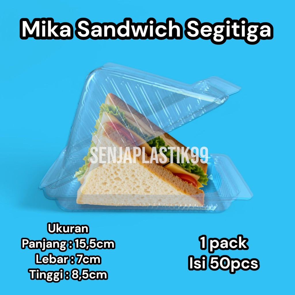 Jual (ISI 50) Mika Sandwich / Tray Segitiga Plastik / Mika Roti ...