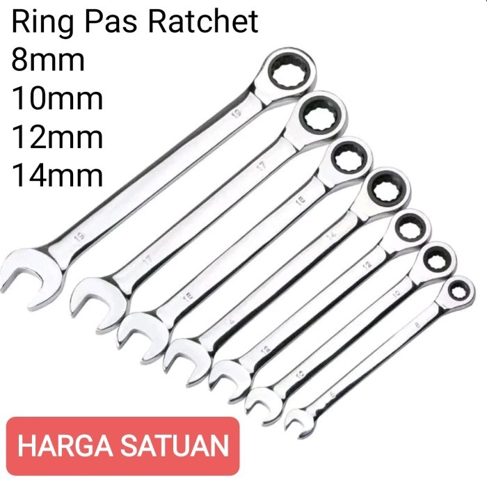 Jual Kunci Ratchet Kombinasi Ring Pas Quick Ratcet Sistem 8mm 10mm 12mm ...