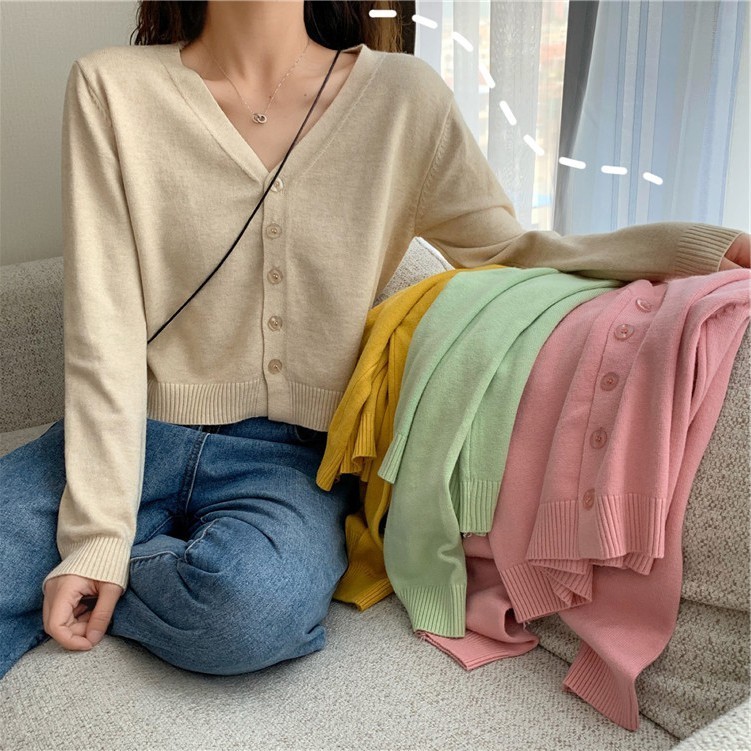 Jual Cardigan Button Rib (LD 88cm, PJ 50cm) | Shopee Indonesia