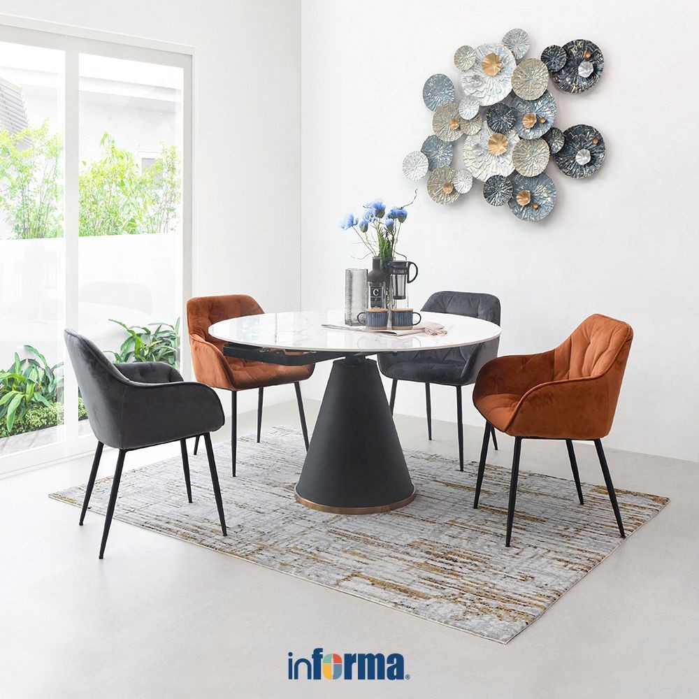Jual Informa Brooke Kursi Makan Fabric - Abu-Abu/Hitam Dining Chair ...