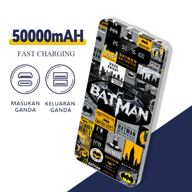 Jual Mobile Power 50000mAh Batman Sticker Mini Fast Charge Travel ...