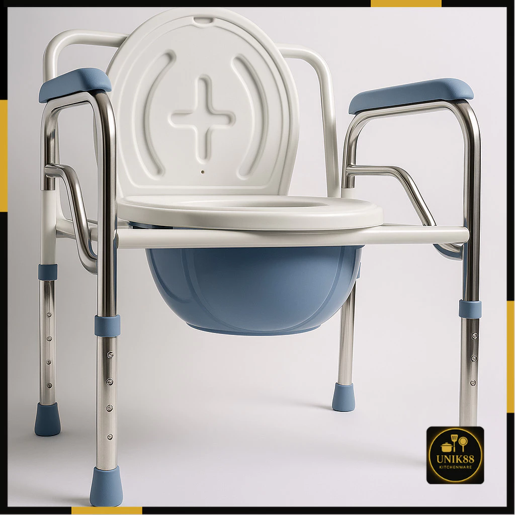 [UNIK88] Kursi Bab Lipat Kursi Toilet Lansia Commode Chair Kursi Pispot | AutoStock
