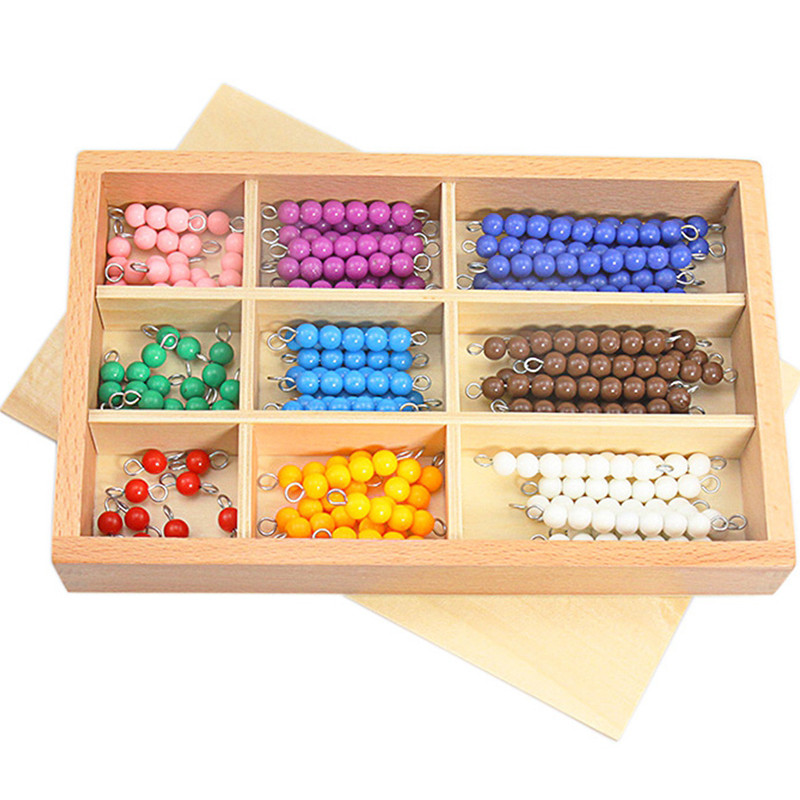 Jual Montessori Math Toys Colorful Checker Board Colored Beads 9 Colors ...