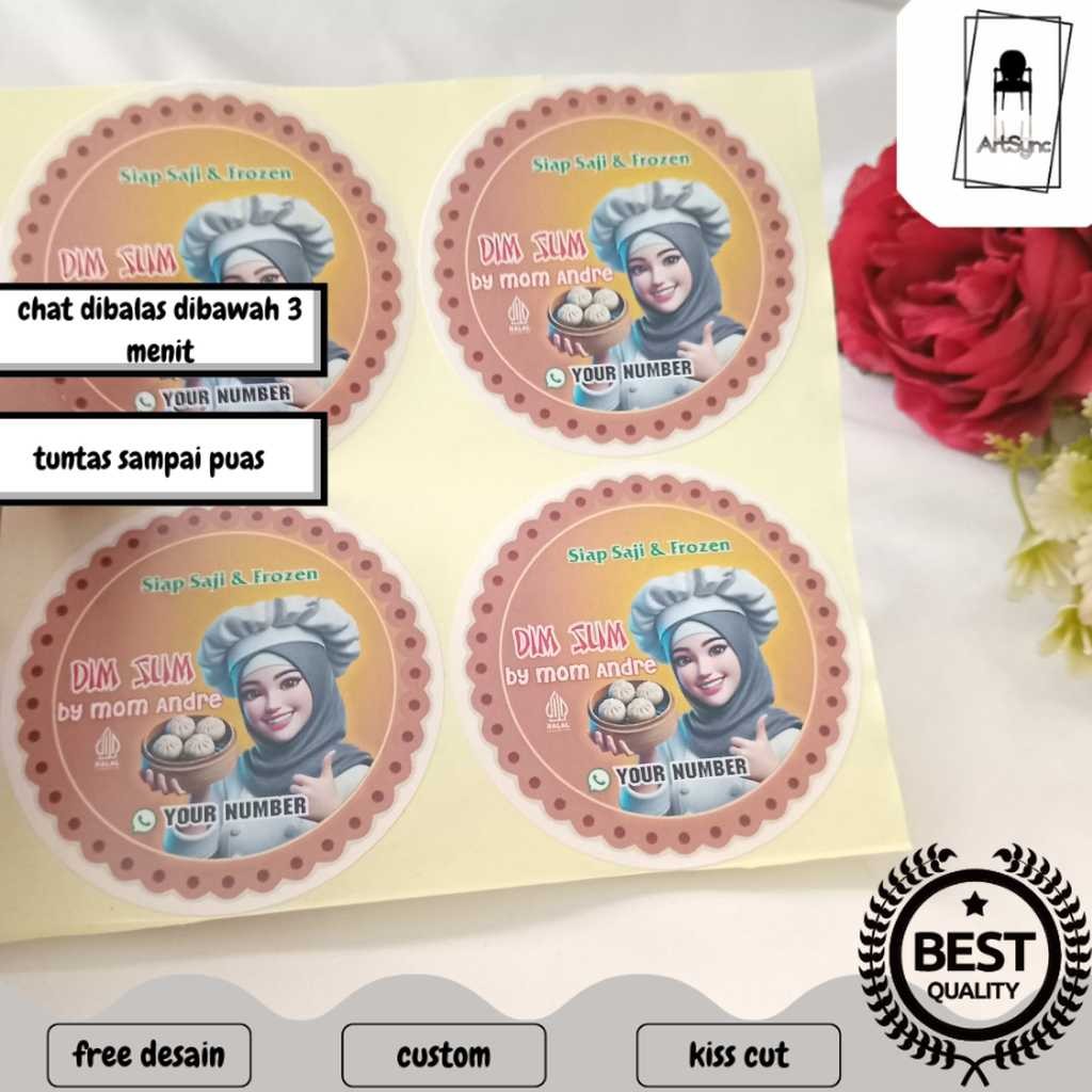 Jual Syncart 2-4 Custom Sticker Tema Dimsum Label Stiker Produk Makanan ...