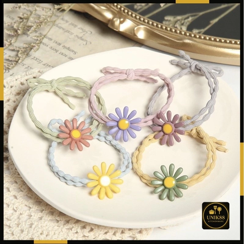 [UNIK88] Karet Ikat Rambut Wanita Motif Bunga TB128 | AutoStock