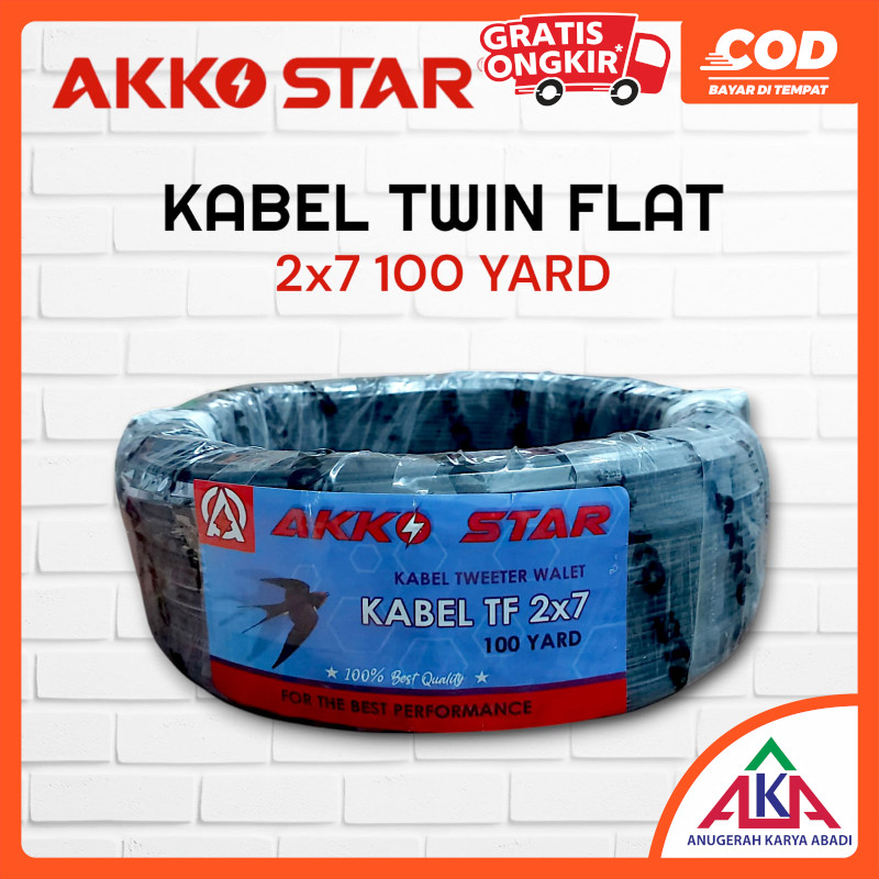 Jual AKKO STAR Kabel Audio Tweeter Walet Twin Flat TF 2x7 100 Yard ...