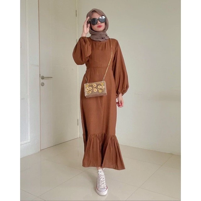 Dress Ara Korean Look fishtail tampilan depan