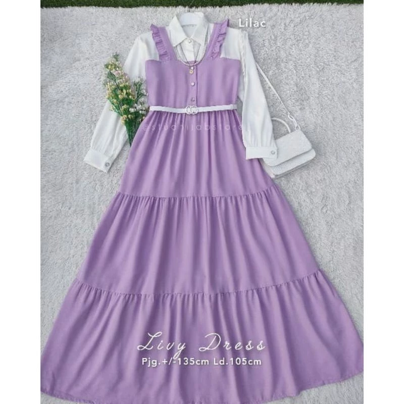 Detail bahan crepe Livi Dress Wanita