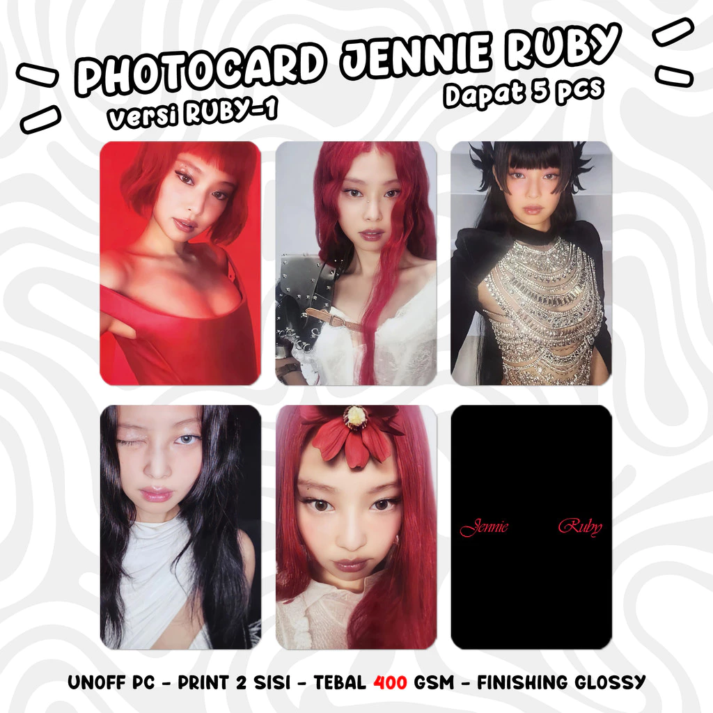 Photocard BLACKPINK JENNIE RUBY Unofficial KPOP PC dan Merchandise