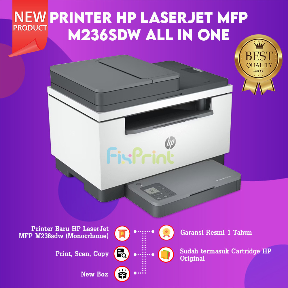 Jual FixPrint Printer HP LaserJet MFP M236sdw Monochrome ADF Duplex ...