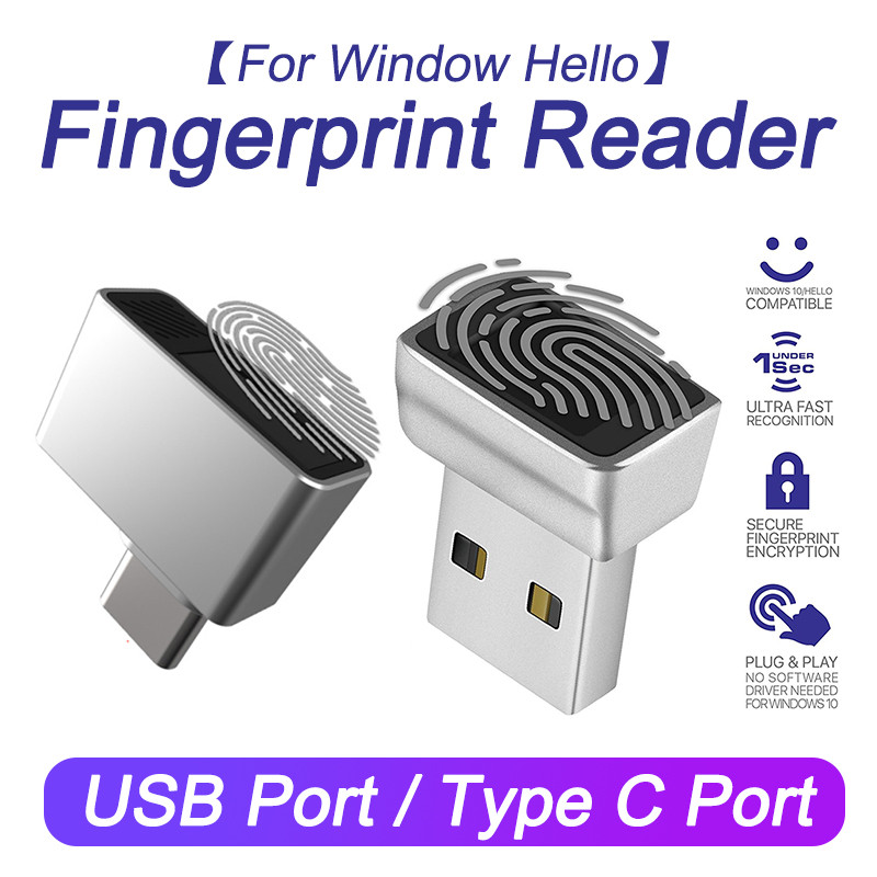 Jual Type C / USB Biometric Scanner Finger Reader 10 Fingerprints Login ...