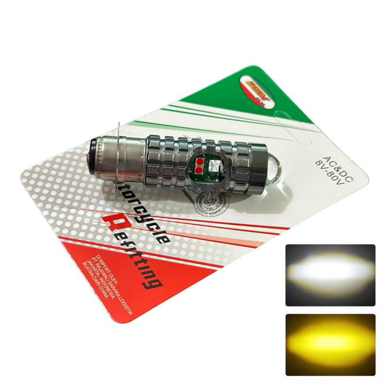 Jual Lampu LED socket H6 senja putih kuning super terang mio beat fino ...
