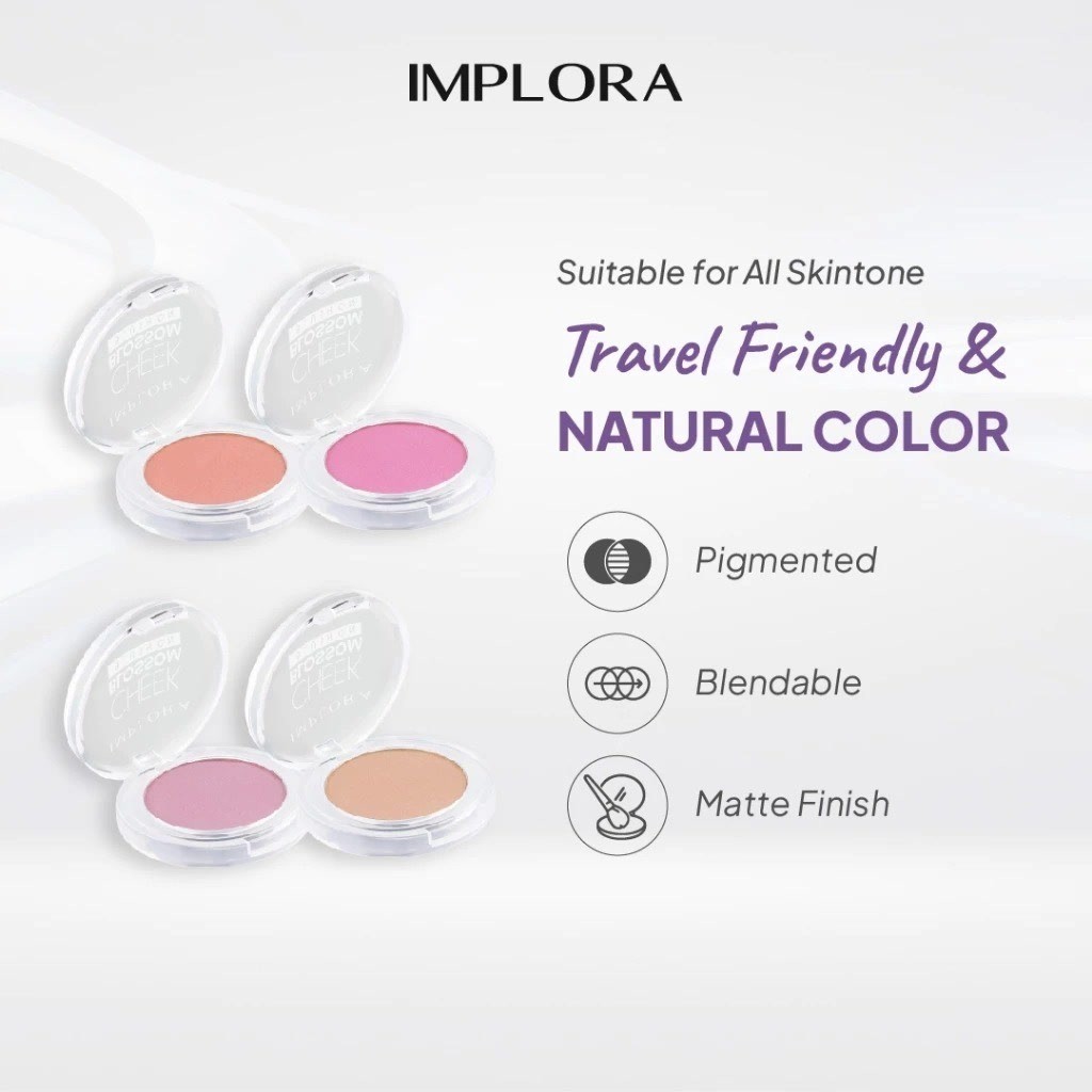Jual IMPLORA Cheek Blossom & Blush On | Merah Jingga Official | Shopee ...