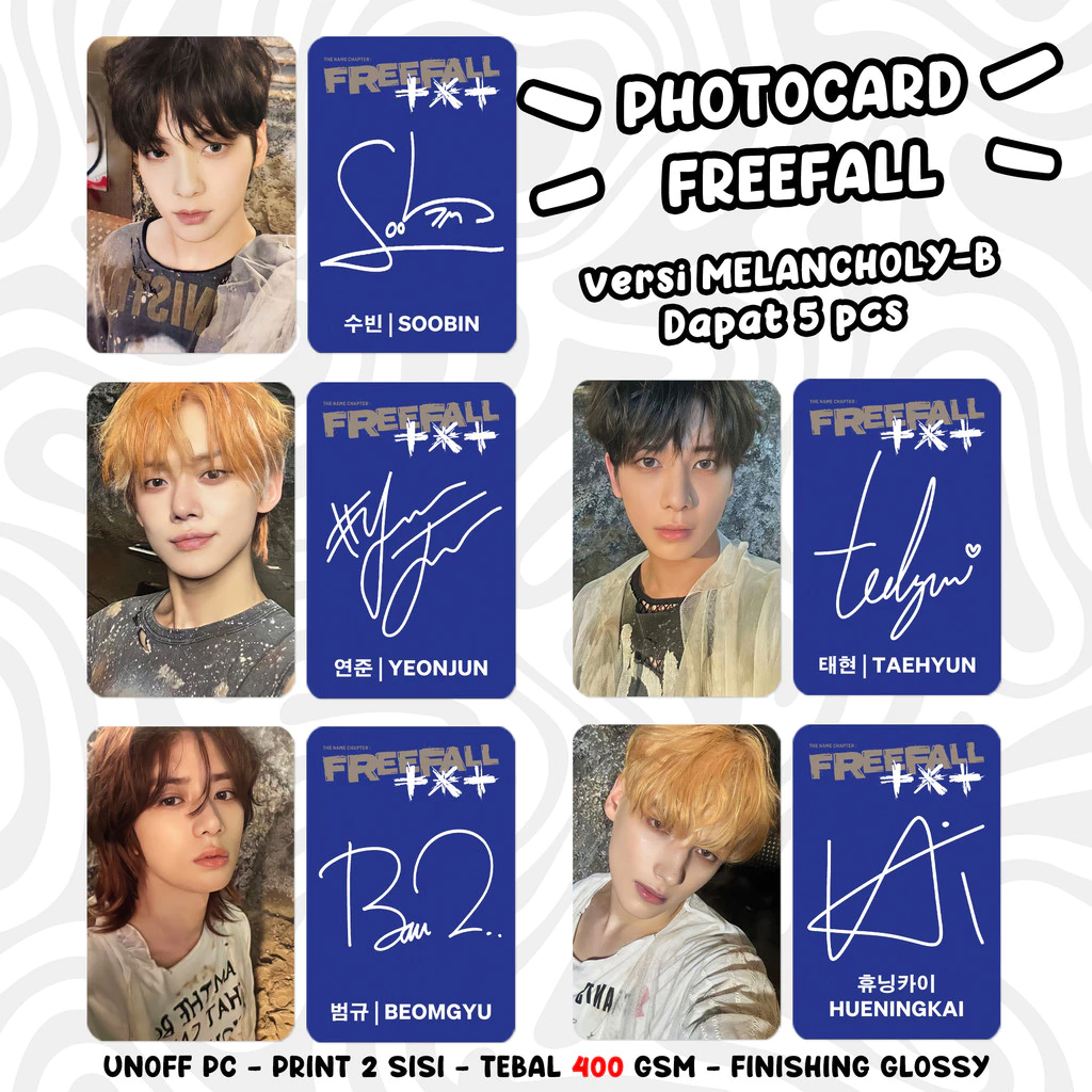Photocard TXT FREEFALL Unofficial KPOP PC dan Koleksi Unik