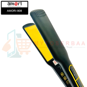 AMORI 908 Catokan Rambut Plat Lebar (Wide Plate) Dengan Nano Titanium Ceramic MCH Heater MY