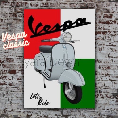 Jual Poster Motor Vespa - Hiasan dinding motor klasik - Poster Retro ...