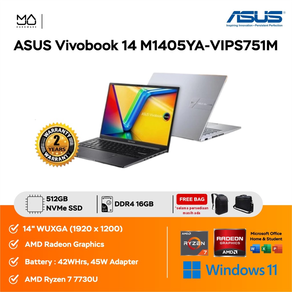 Jual ASUS Vivobook 14 M1405YA [AMD Ryzen 7 7730U - VIPS751M VIPS752M ...