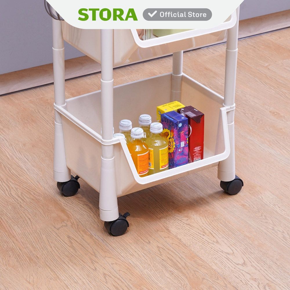 Jual Stora Rak Troli 4 Tingkat - Putih Ivory Tempat Penyimpanan ...