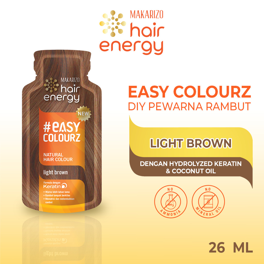 Jual Makarizo Hair Energy #EasyColourz 26 mL - Light Brown - Hair Color ...