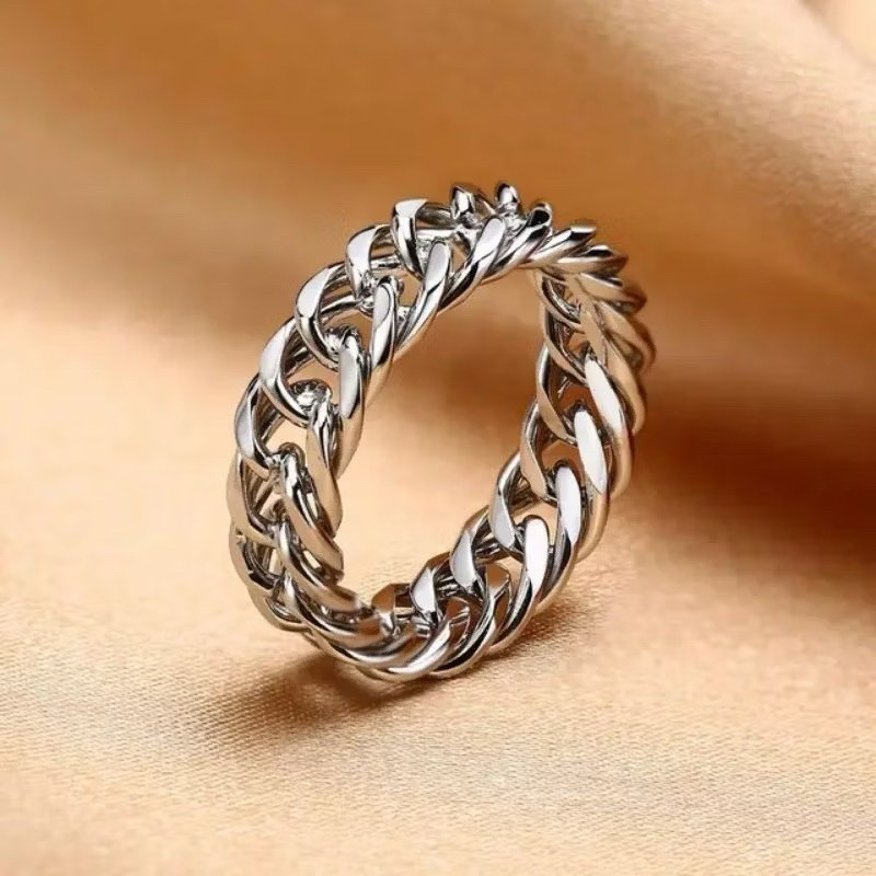 Jual CINCIN RANTAI SILVER TITANIUM PRIA DAN WANITA ANTI LUNTUR MODEL ...
