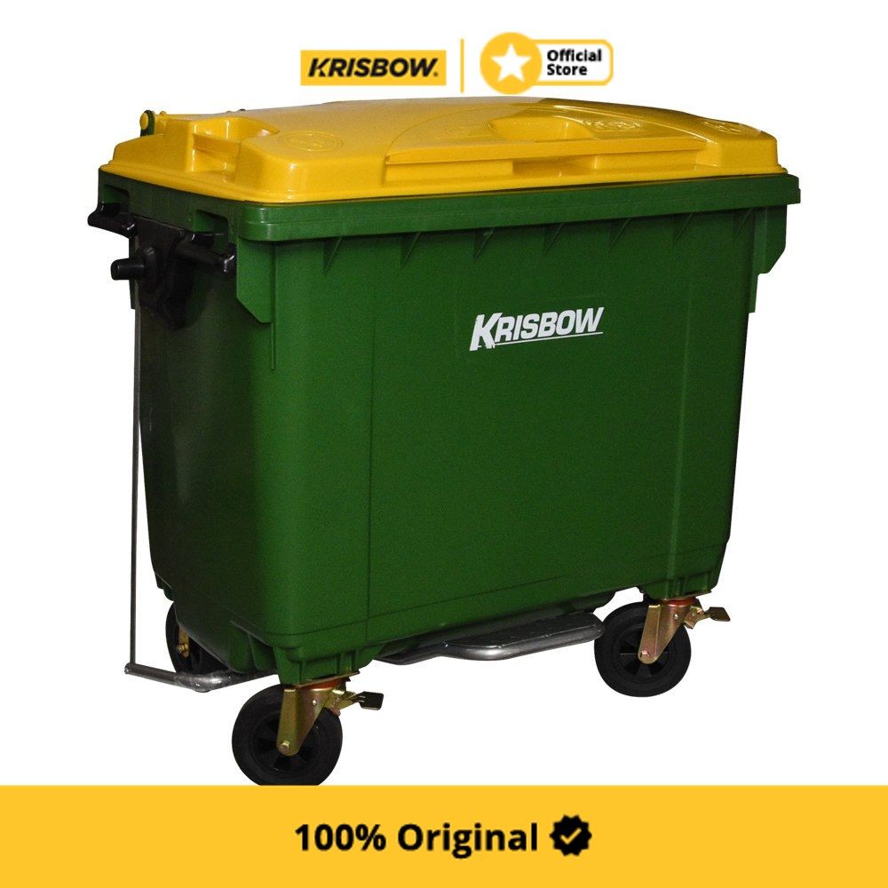 Jual Krisbow Dust Bin Tempat Sampah Plastik Pedal 660ltr - Kuning ...