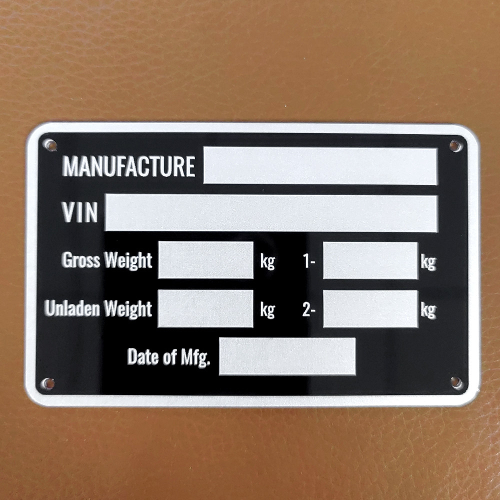 Jual 86 X 54mm Aluminum Trailer ID Tag Vin Plate Serial Medical RV ...