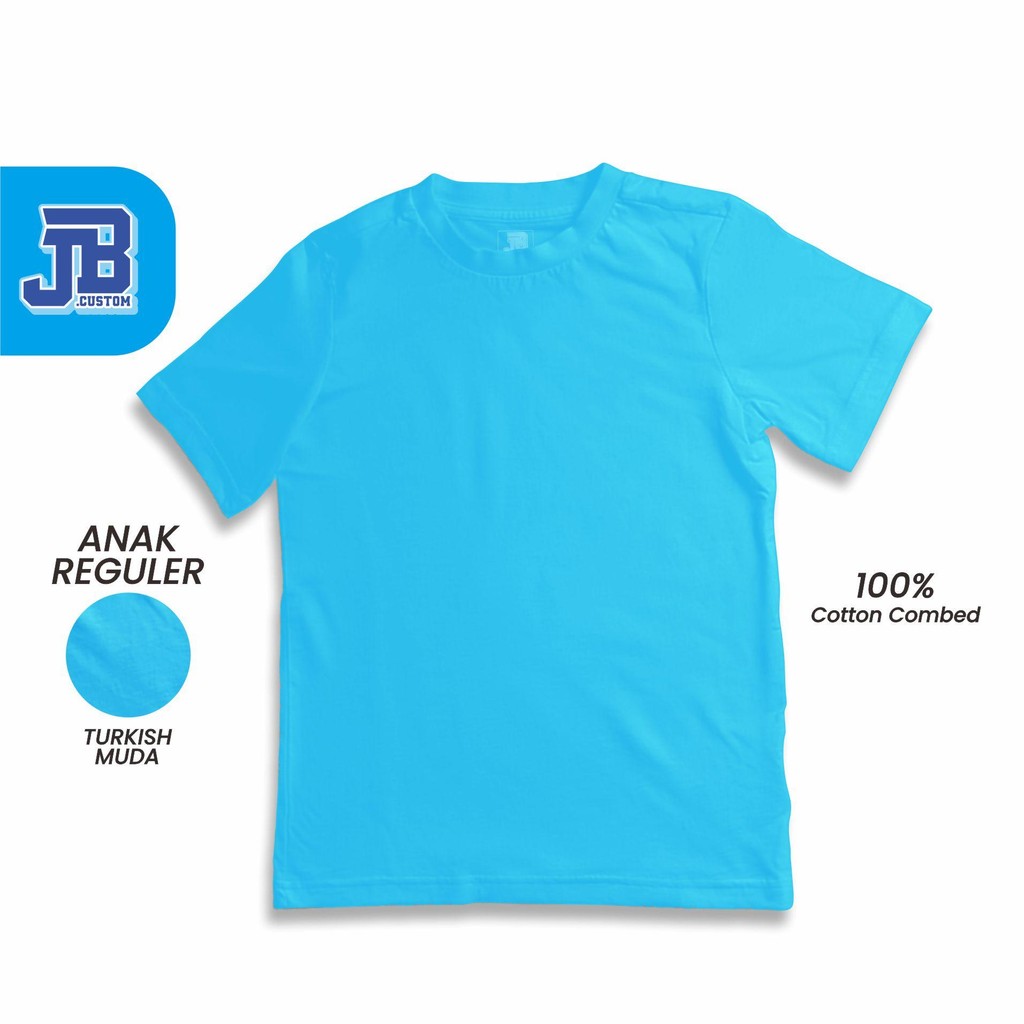 Jual JB CUSTOM Kaos Polos Anak Warna Turkish Muda Cotton Combed 30s ...