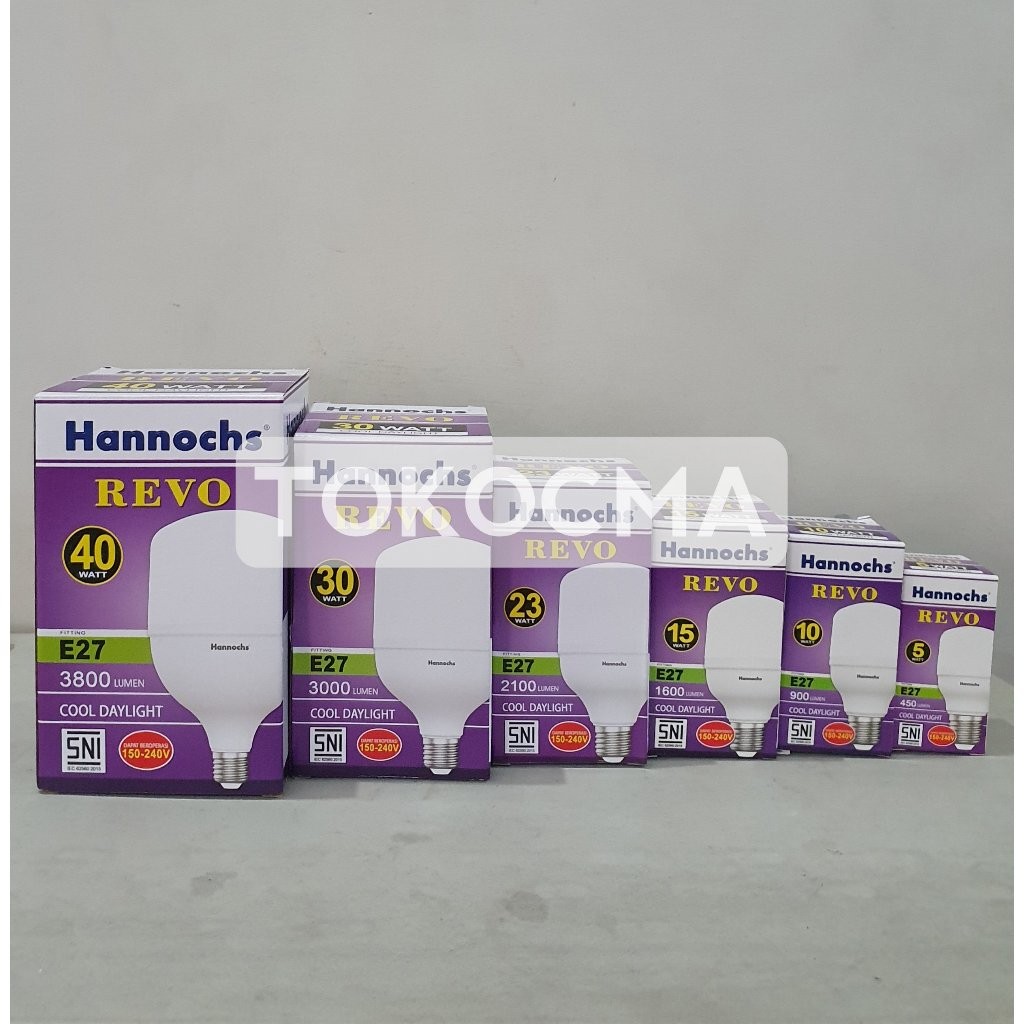 Jual Lampu LED Bulb Bohlam Revo 5w,10w,15w,23w,30w,40w,50w Hannochs ...