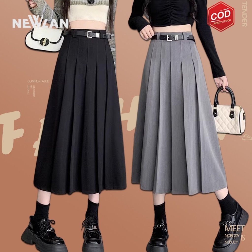 Jual Newlan QZ182 Rok Skirt Korean Style Bahan Street Premium - Rok ...